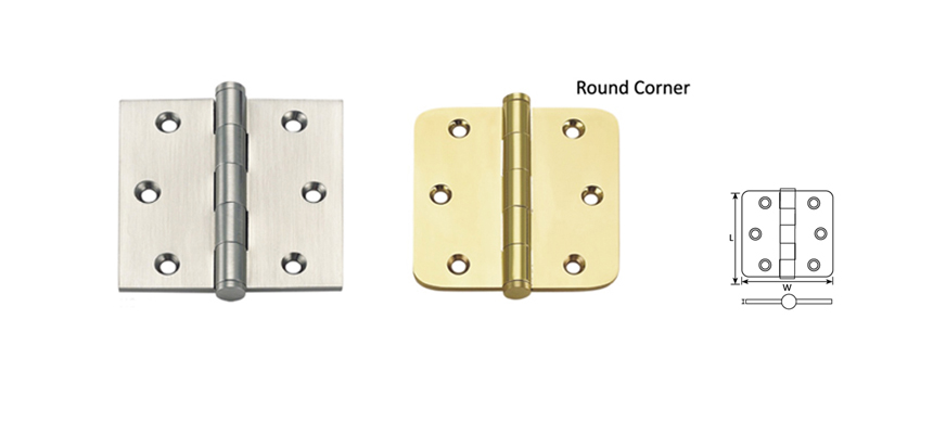 Solid Brass Hinge,Flat Head