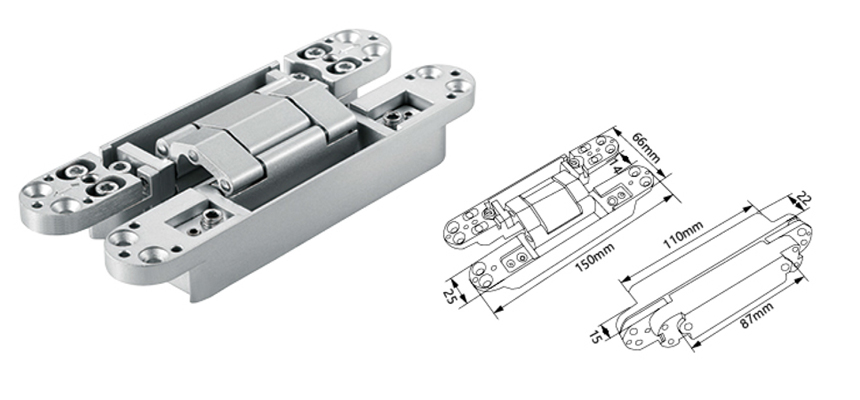 3D Adjustable Invisible Hinge