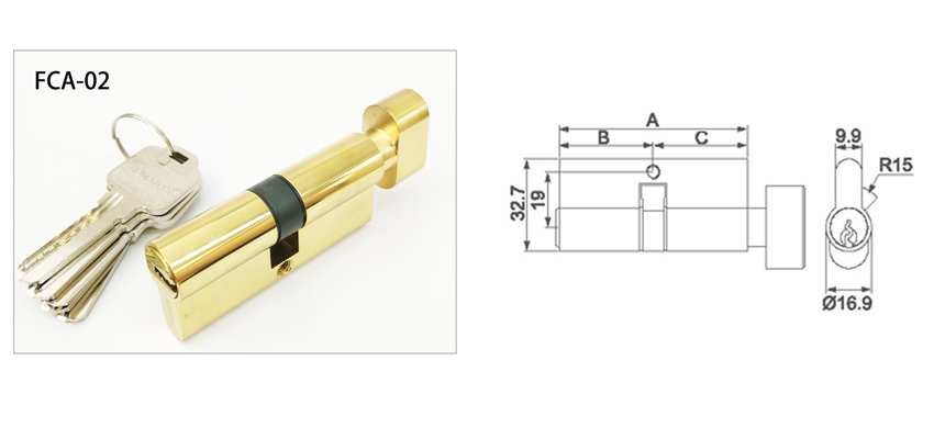 Solid Brass Cylinder,heavy,key-knob